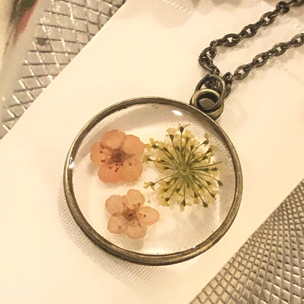 Real Pressed Flower Pendant